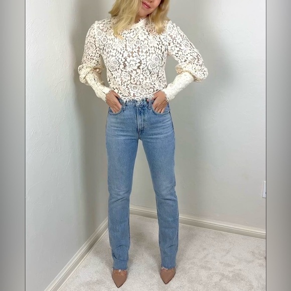 Agolde Denim - Agolde Cherie High-Rise Straight Leg Jeans in Merit